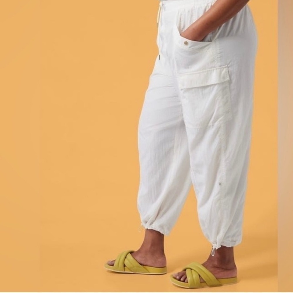 NWOT Athleta + Alicia Keys “Keys High Waist Utility Pant” White/Cream - Picture 3 of 14